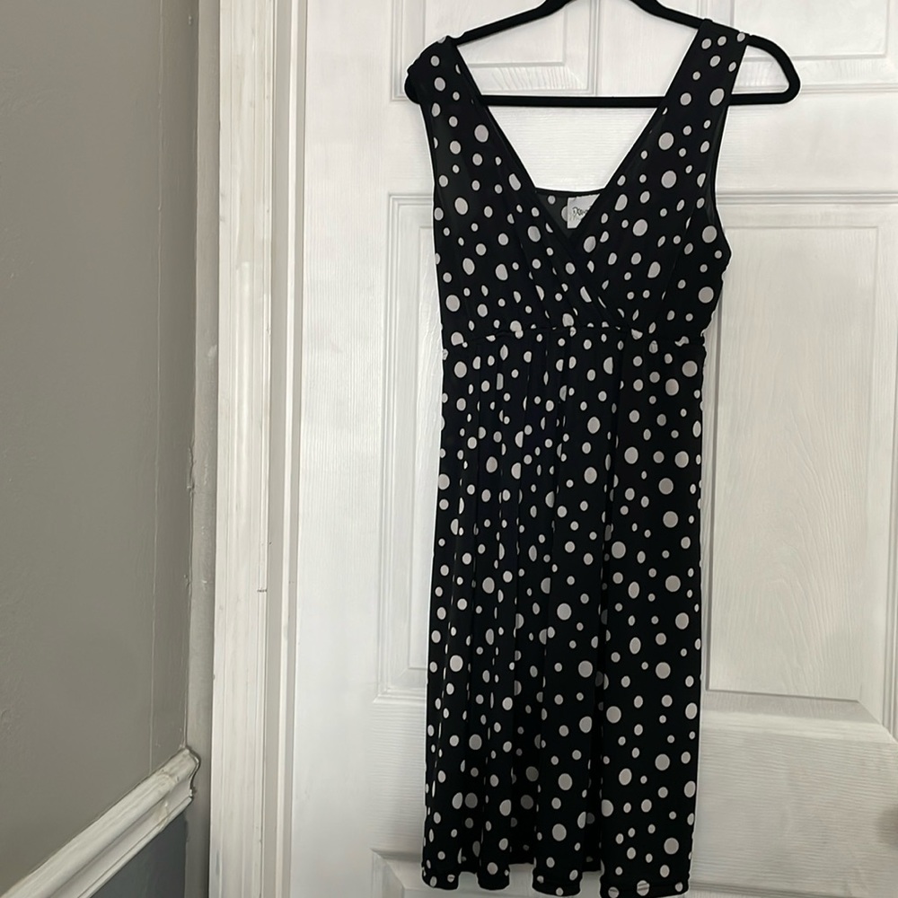Dream Dance Black & White Polka Dot Dress M